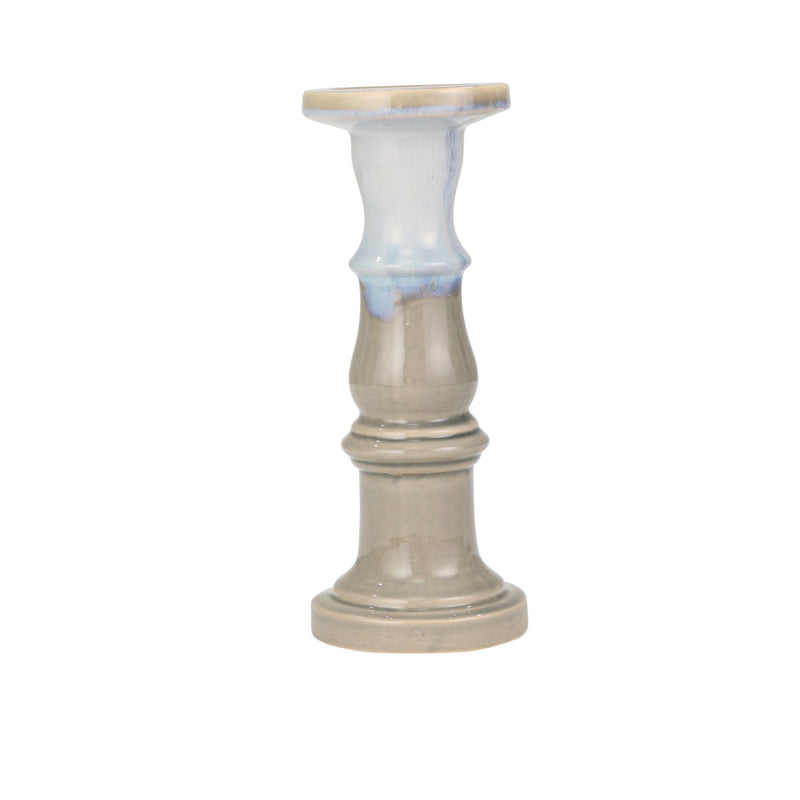 Ceramic 13" Candle Holder, Beige Fade Matt