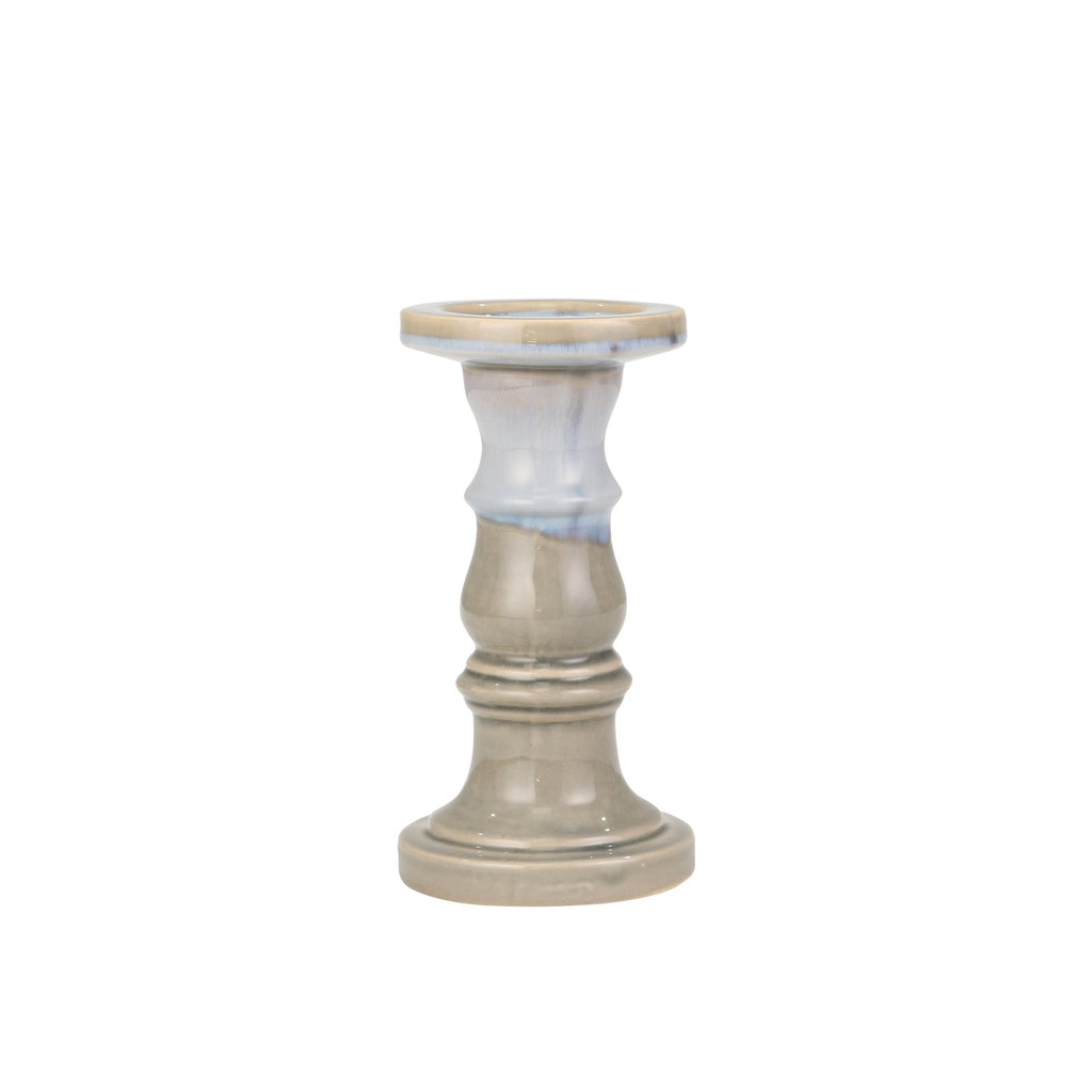 Ceramic 10" Candle Holder, Beige Fade Matt