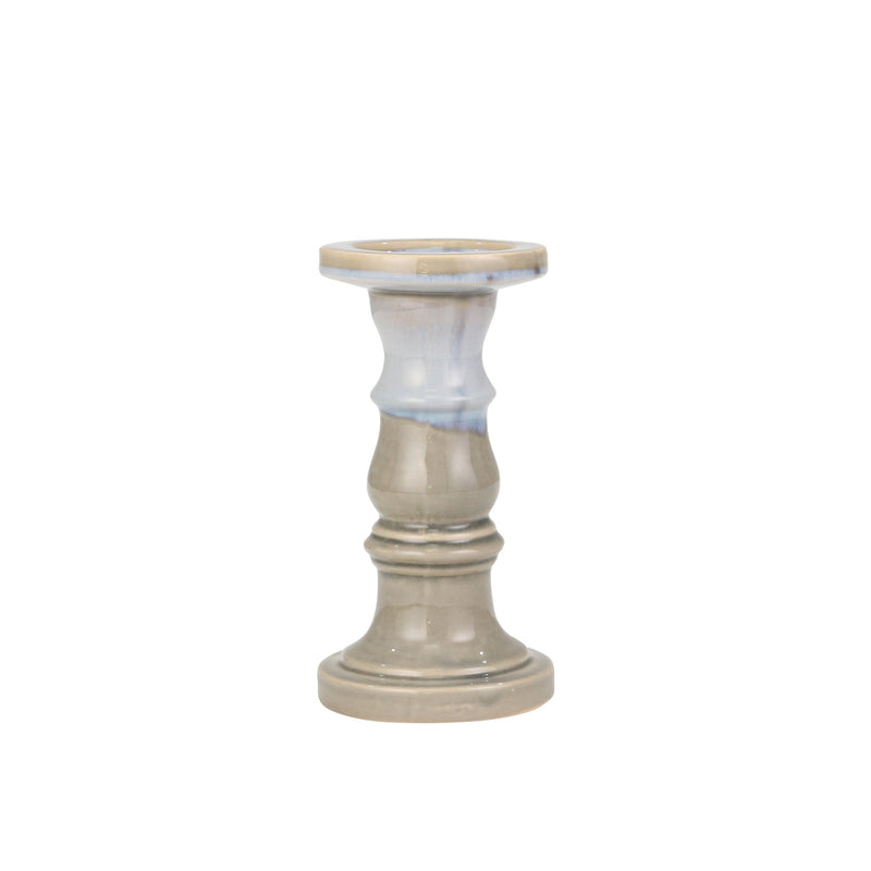 Ceramic 10" Candle Holder, Beige Fade Matt