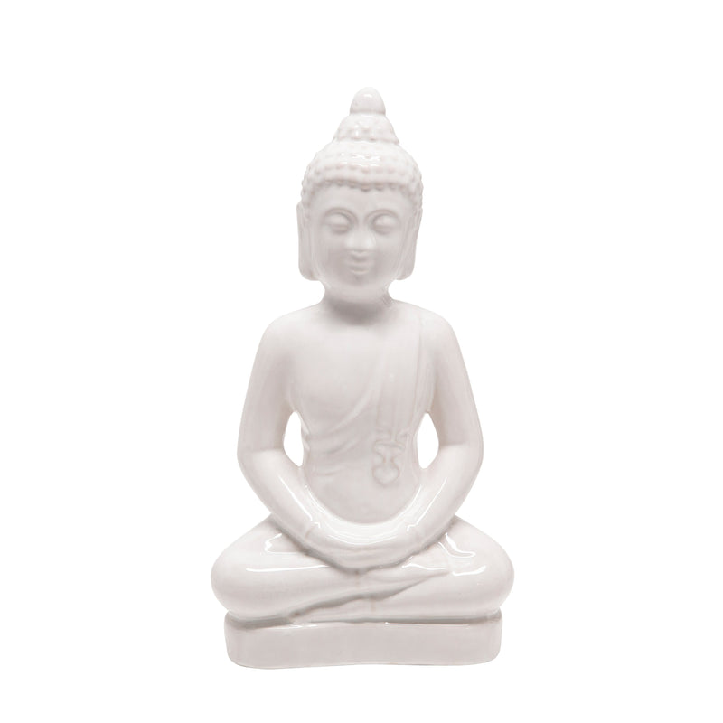 Ceramic 17.75" Buddha Figurine, White