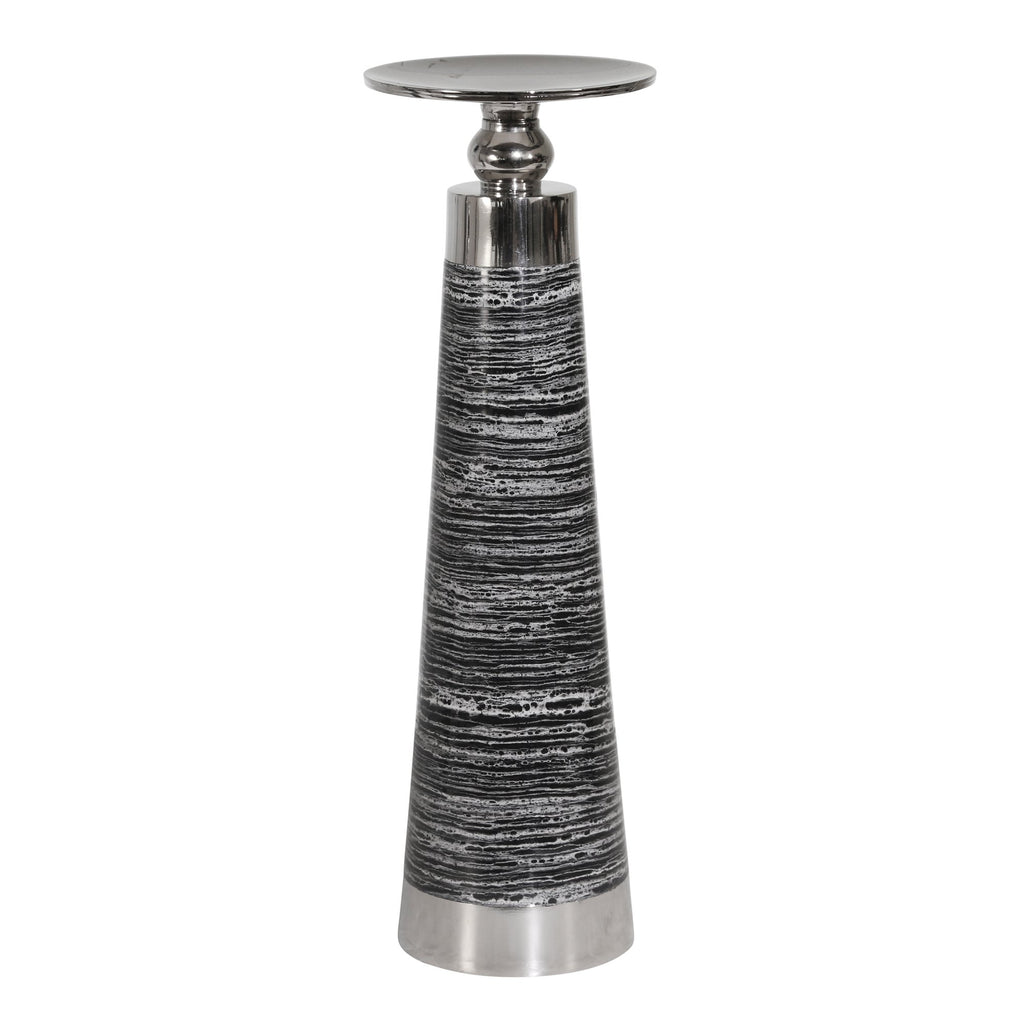 Aluminum 13" Pillar Holder, Black/Silver