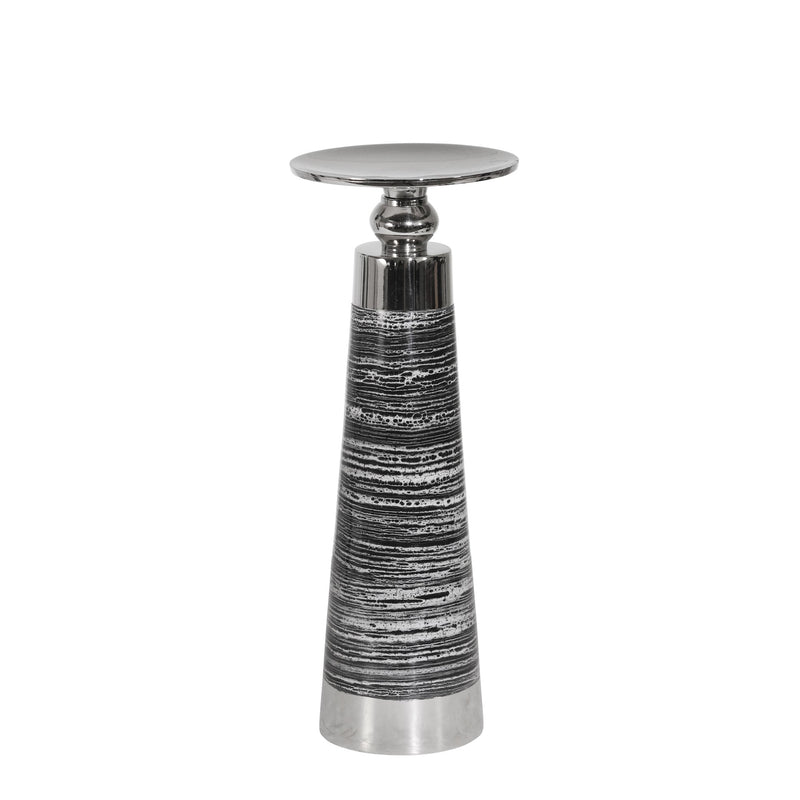 Aluminum 11" Pillar Holder, Black/Silver