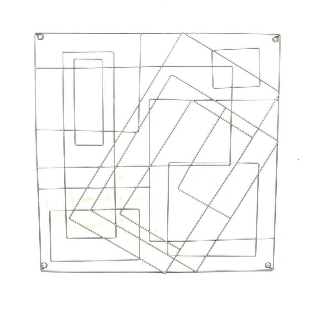 30" Abstract Metal Wall Decor, Silver, Wb