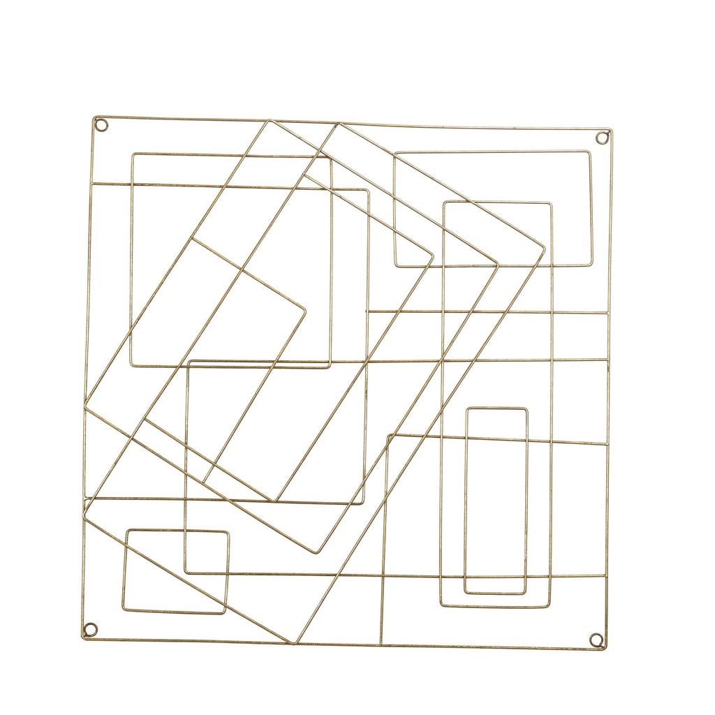 30" Abstract Metal Wall Decor, Gold, Wb