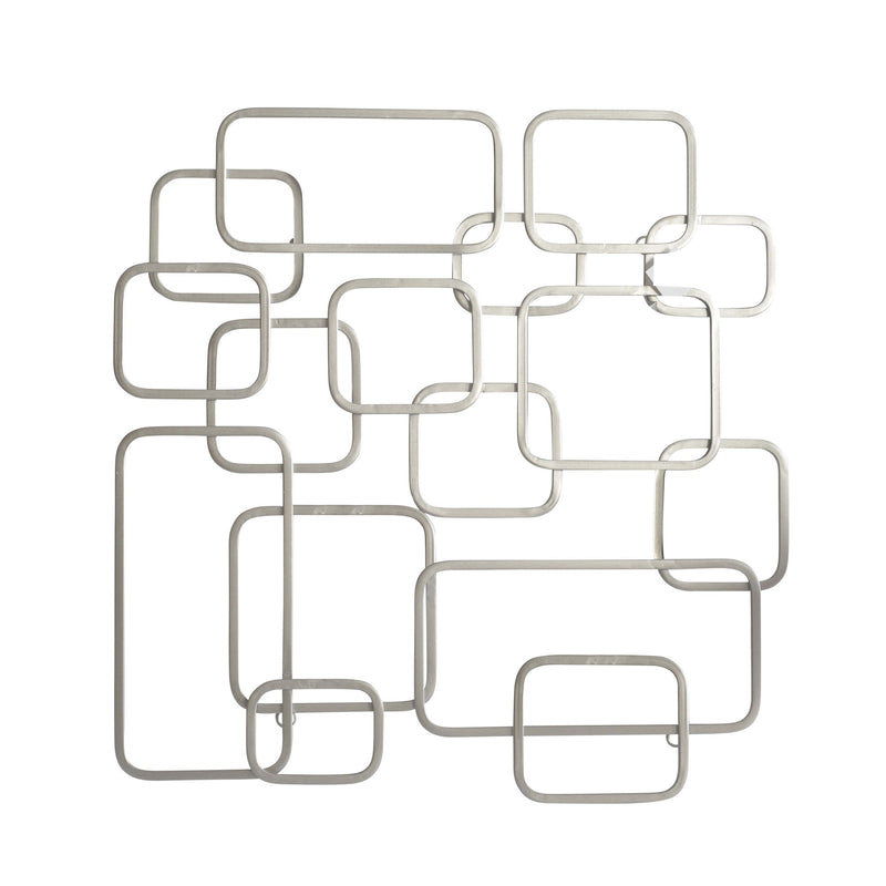 Metal 26", Rectangular Wall Decor, Silver Wb