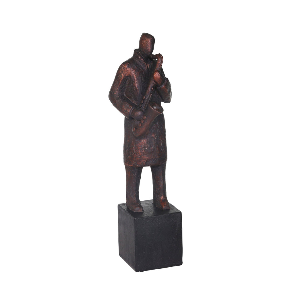 Resin 13" Saxophone Musician,Bronze
