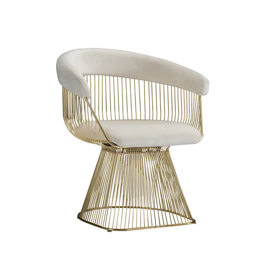 Strand Chair, White/Gold