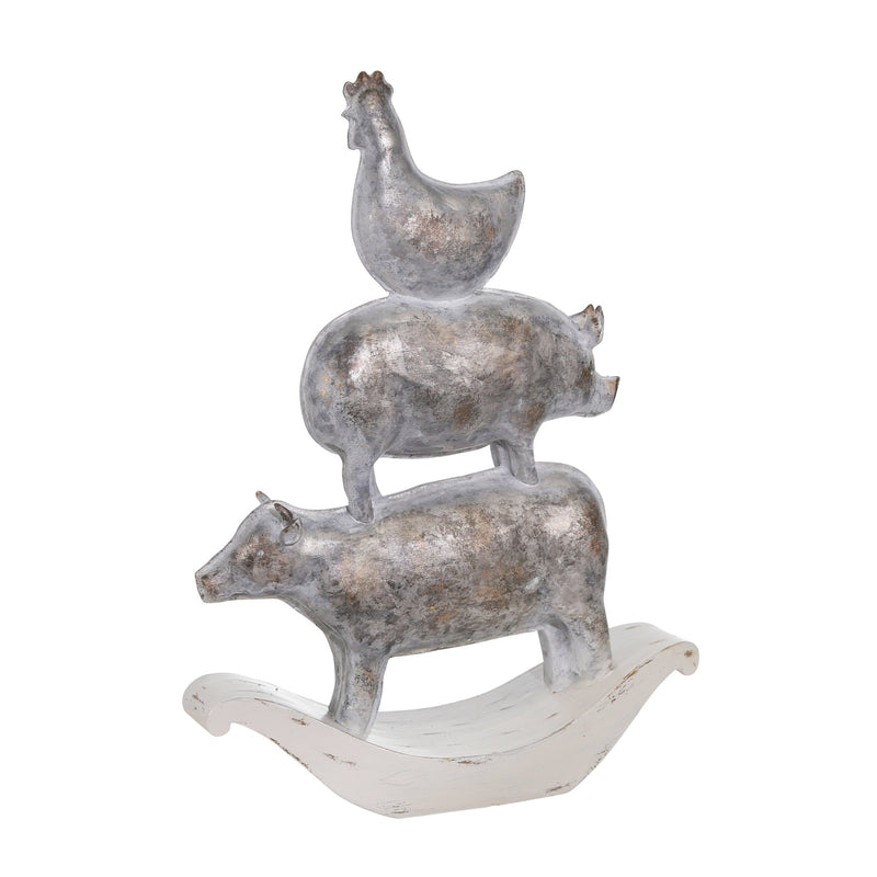 Resin 16" Stacking Animals,Grey