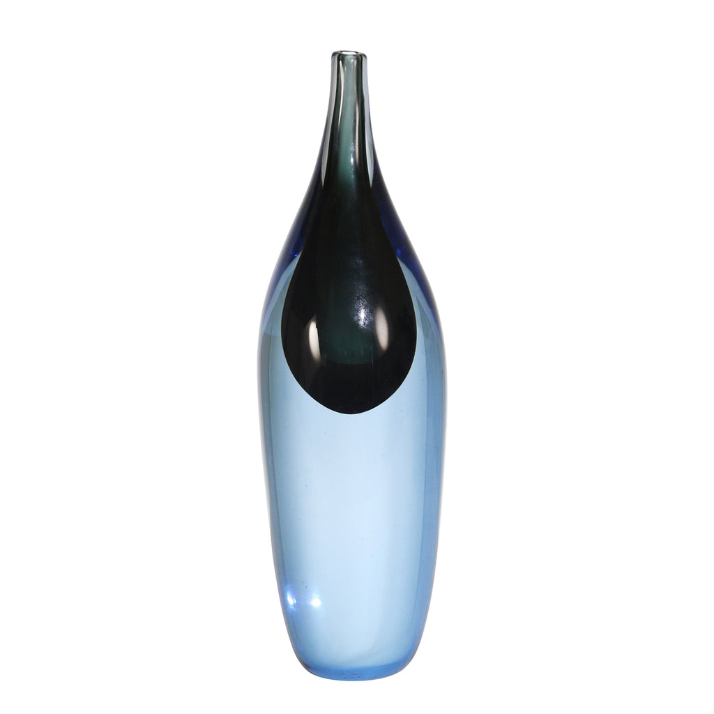 Glass 14" Vase, Blue