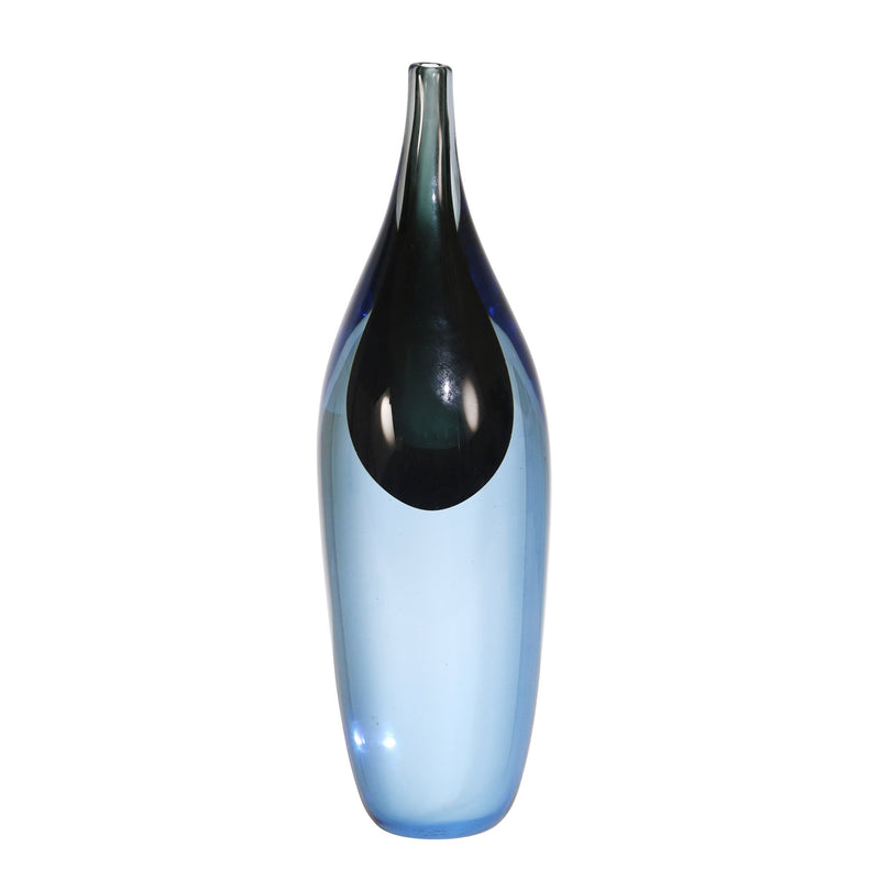 Glass 14" Vase, Blue