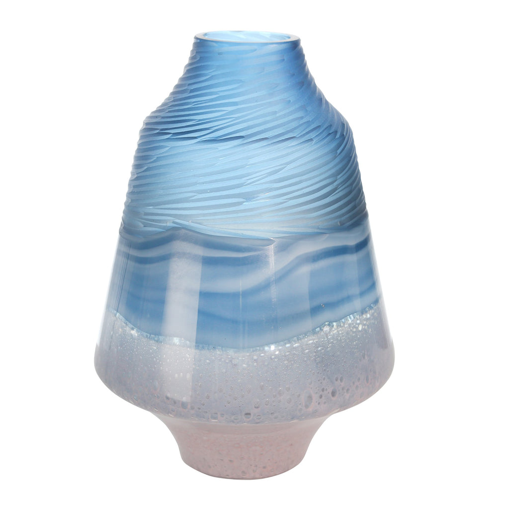 Glass 14" Vase Blue/Pink