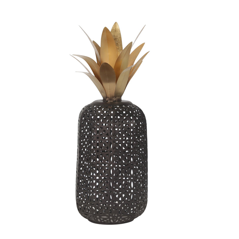 Metal 17" Pineapple Decorationw/Cutouts, Black