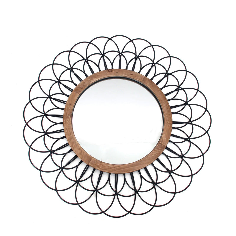 Metal 40" Loop Wall Mirror, Black Wb