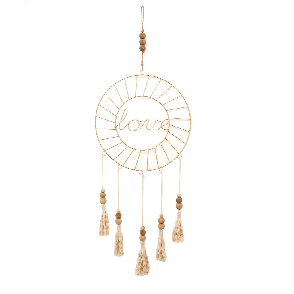 Metal Dream Catcher W/ Tassel,Gold