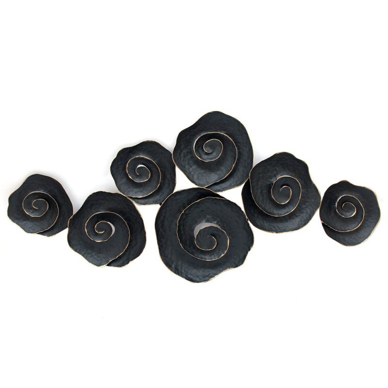Metal 44" Rose Wall Decor, Black