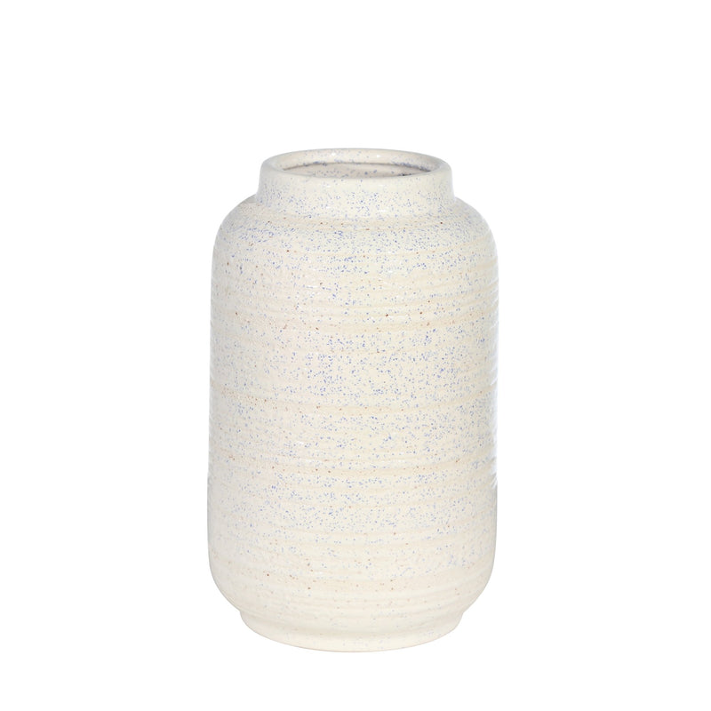 Ceramic 9" Deco Textured Vase,White