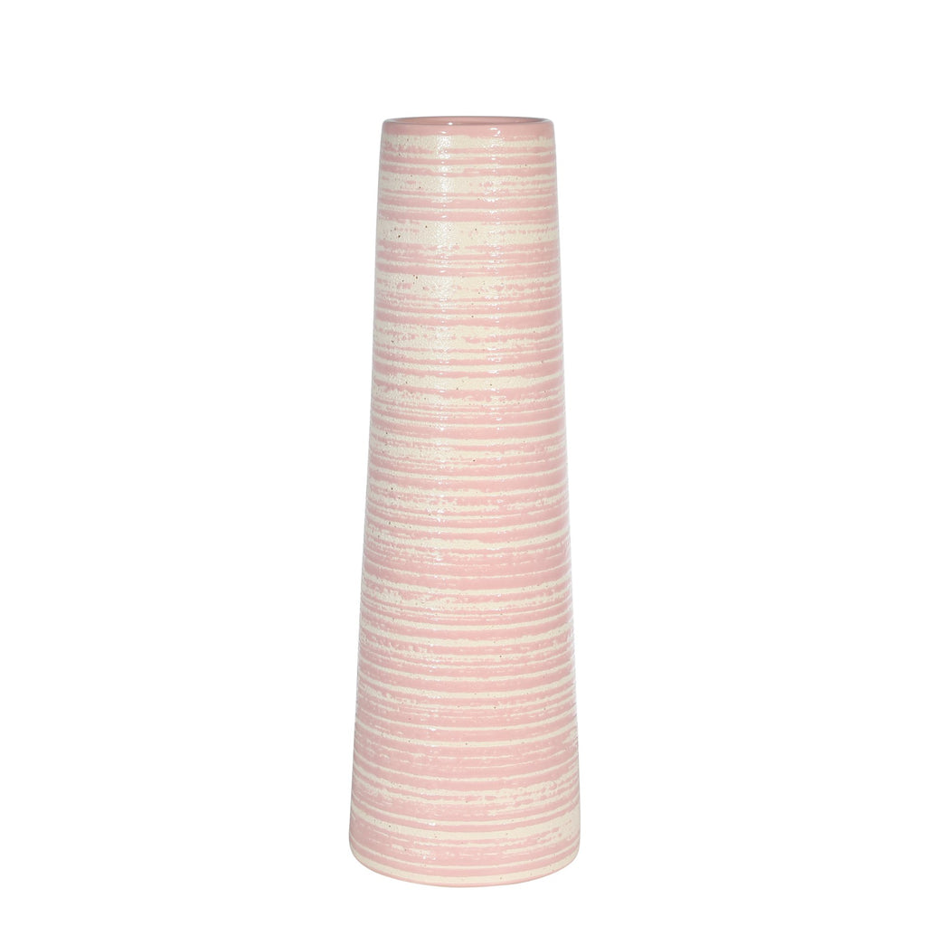 Ceramic 16" Deco Tube Vase, Pink