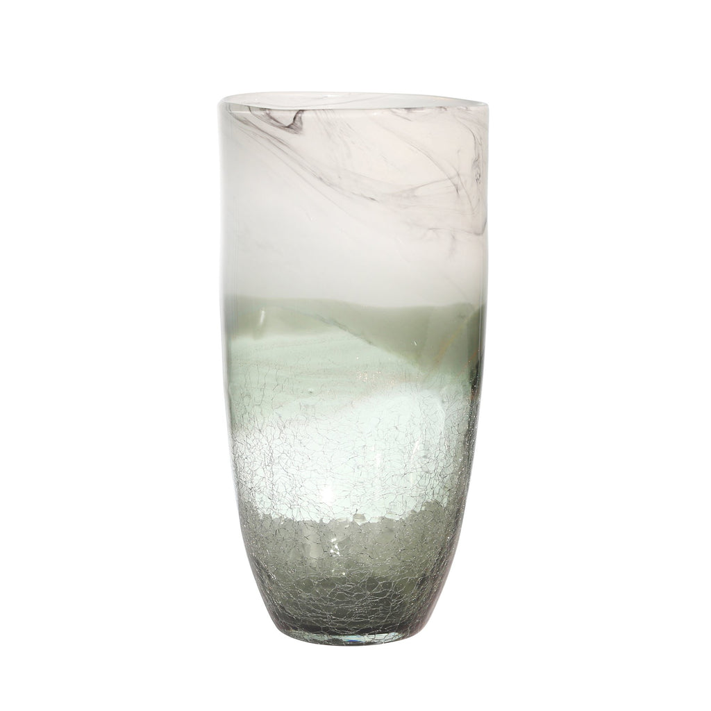 Glass 12" Smokey Vase, Gray