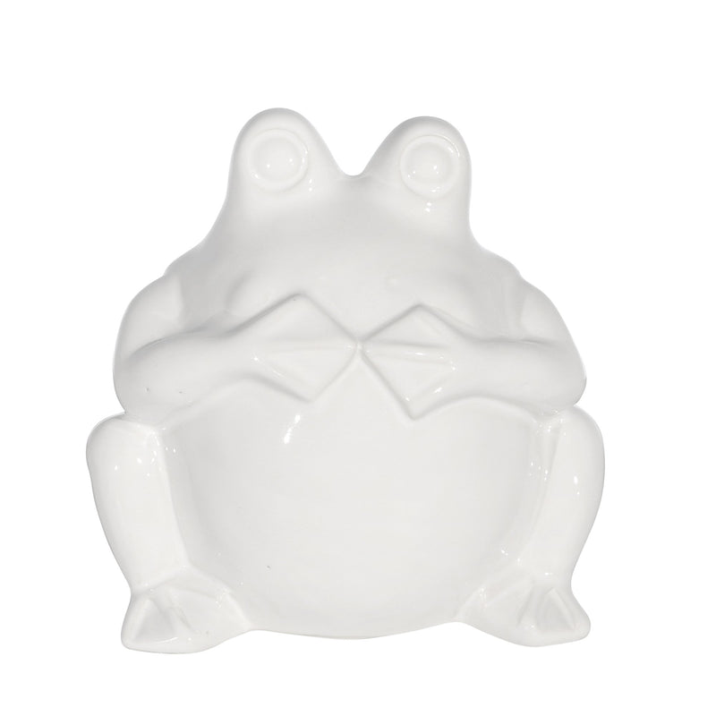 Ceramic 7" No Speak Frog, White