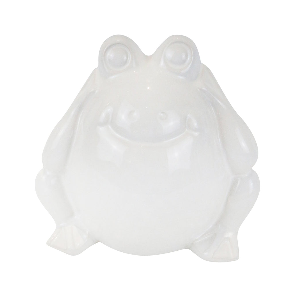 Ceramic 7" No Hear Frog, White