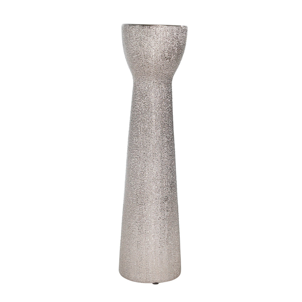 Ceramic 16" Bead Candle Holdersilver