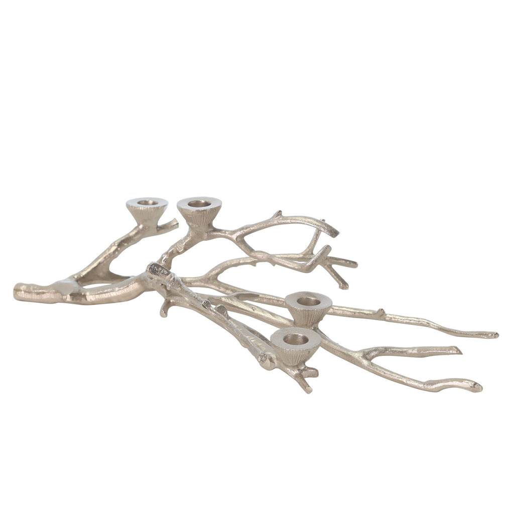 Aluminum 23" 4 Light Taper Holder, Silver