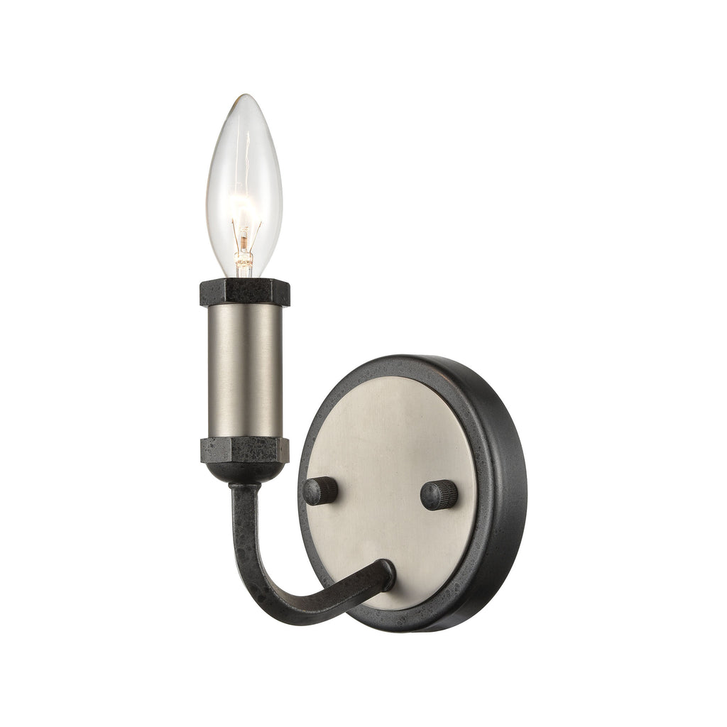 Cortlandt - Sconce - Gray Iron, Brushed Platinum, Brushed Platinum