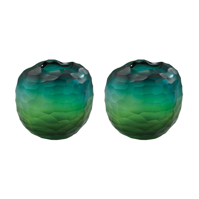 154-001/S2 Small Faceted Glass Vases - Free Shipping!, Vase/Urn, Dimond Home, - ReeceFurniture.com - Free Local Pick Ups: Frankenmuth, MI, Indianapolis, IN, Chicago Ridge, IL, and Detroit, MI