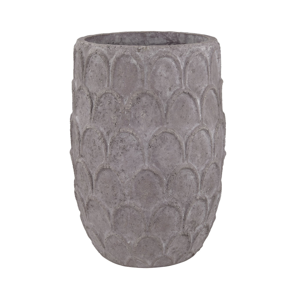 156-011 Aged Powdered Lotus Petal-Carved Pot - Large - Free Shipping!, Vase/Urn, Dimond Home, - ReeceFurniture.com - Free Local Pick Ups: Frankenmuth, MI, Indianapolis, IN, Chicago Ridge, IL, and Detroit, MI