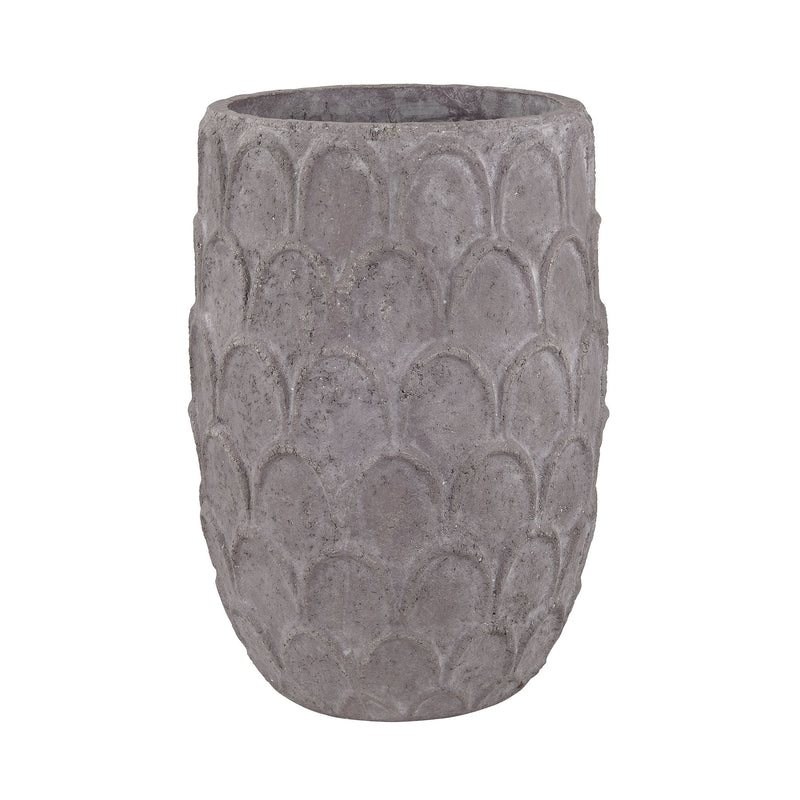 156-011 Aged Powdered Lotus Petal-Carved Pot - Large - Free Shipping!, Vase/Urn, Dimond Home, - ReeceFurniture.com - Free Local Pick Ups: Frankenmuth, MI, Indianapolis, IN, Chicago Ridge, IL, and Detroit, MI