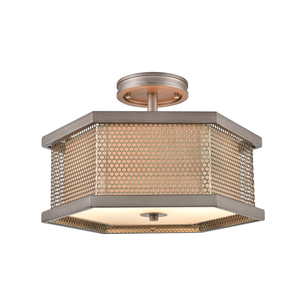 Crestler - Semi Flush Mount - Weathered Zinc, Polished Nickel, Polished Nickel