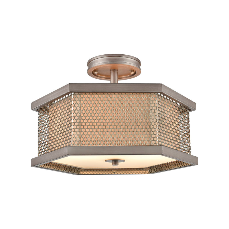 Crestler - Semi Flush Mount - Weathered Zinc, Polished Nickel, Polished Nickel