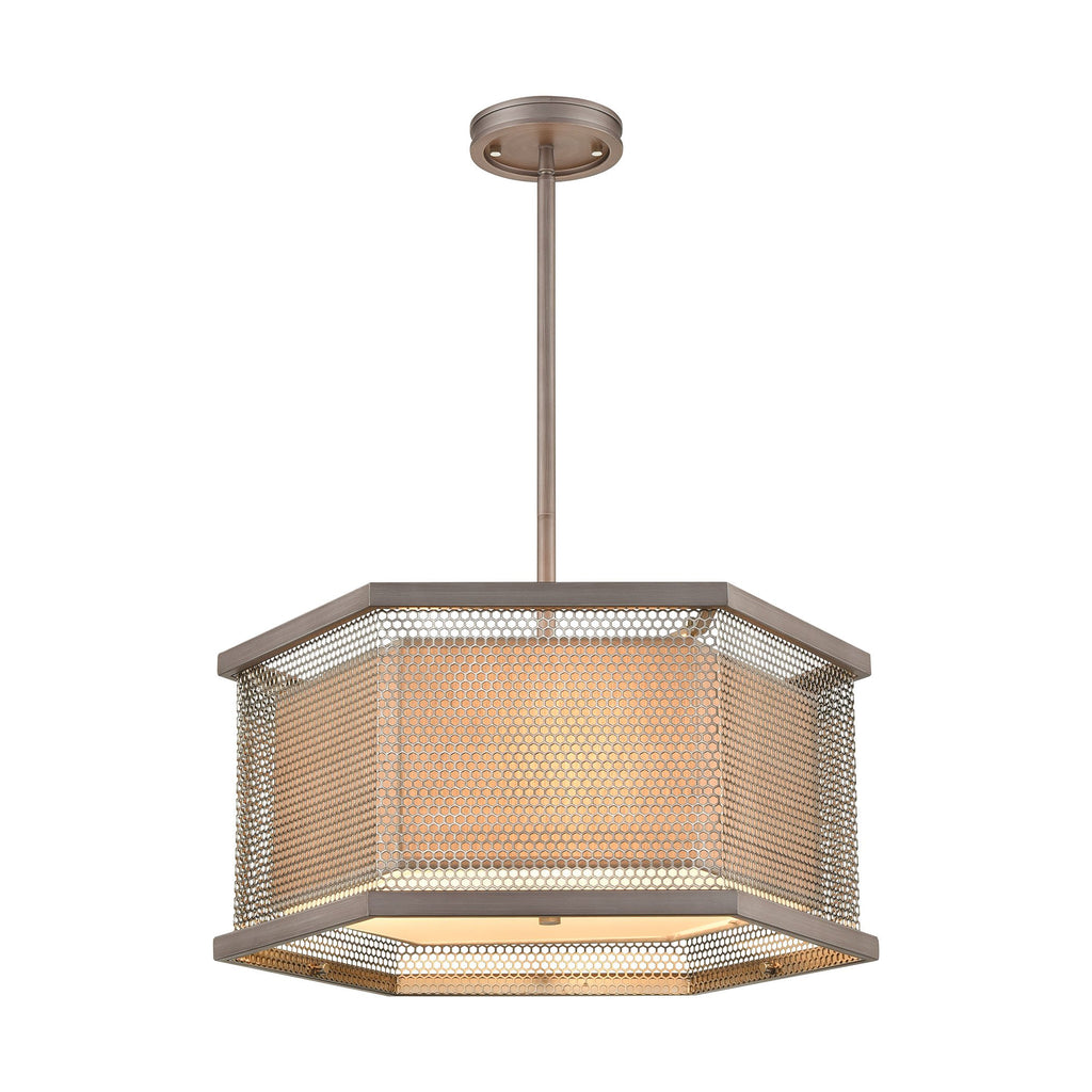 Crestler - Chandelier - Weathered Zinc, Polished Nickel, Polished Nickel