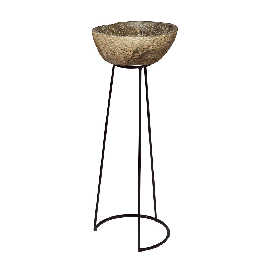 159-011 Stone And Wire Frame Pedestal - Free Shipping!, Pedestal, Dimond Home, - ReeceFurniture.com - Free Local Pick Ups: Frankenmuth, MI, Indianapolis, IN, Chicago Ridge, IL, and Detroit, MI