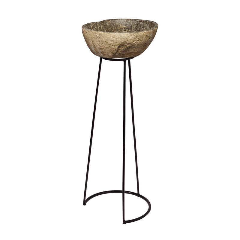 159-011 Stone And Wire Frame Pedestal - Free Shipping!, Pedestal, Dimond Home, - ReeceFurniture.com - Free Local Pick Ups: Frankenmuth, MI, Indianapolis, IN, Chicago Ridge, IL, and Detroit, MI