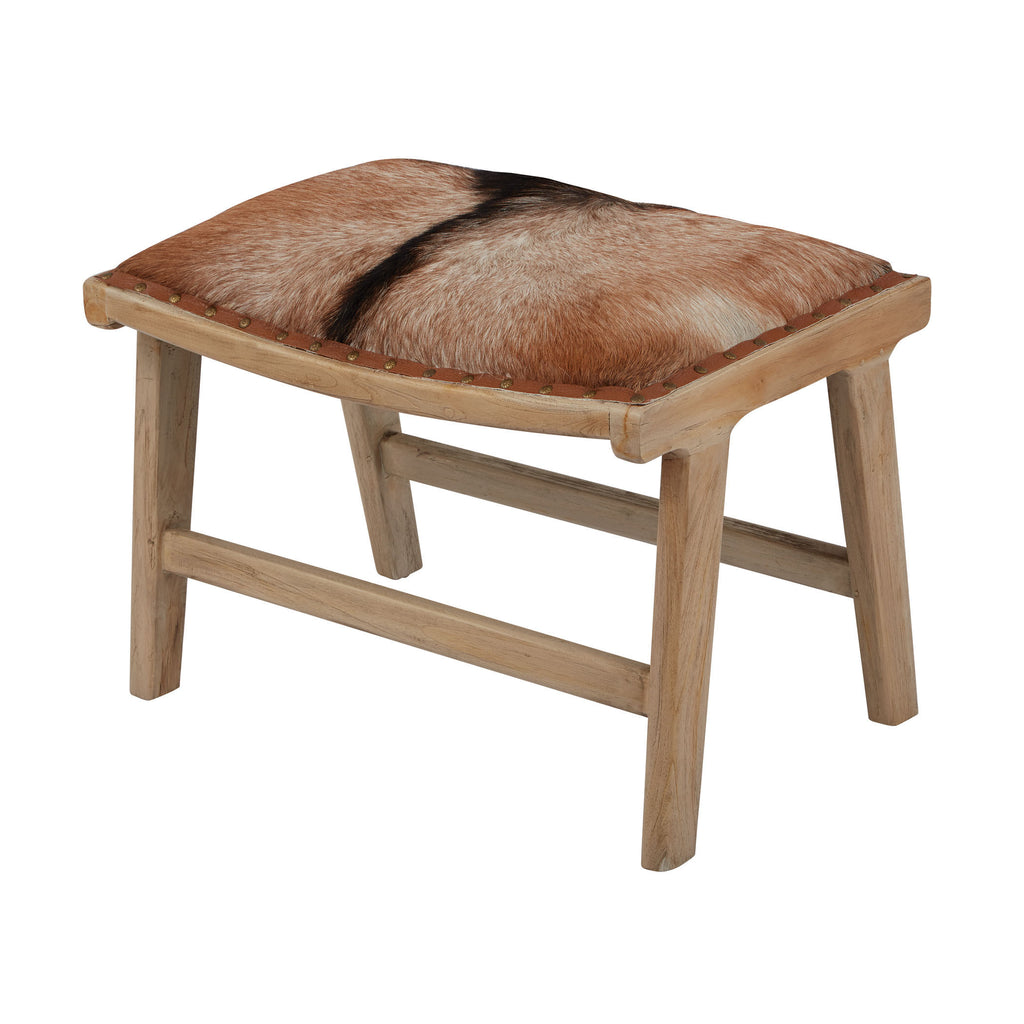 161-006 Goatskin Leather Ottoman - Free Shipping!, Ottoman, Dimond Home, - ReeceFurniture.com - Free Local Pick Ups: Frankenmuth, MI, Indianapolis, IN, Chicago Ridge, IL, and Detroit, MI