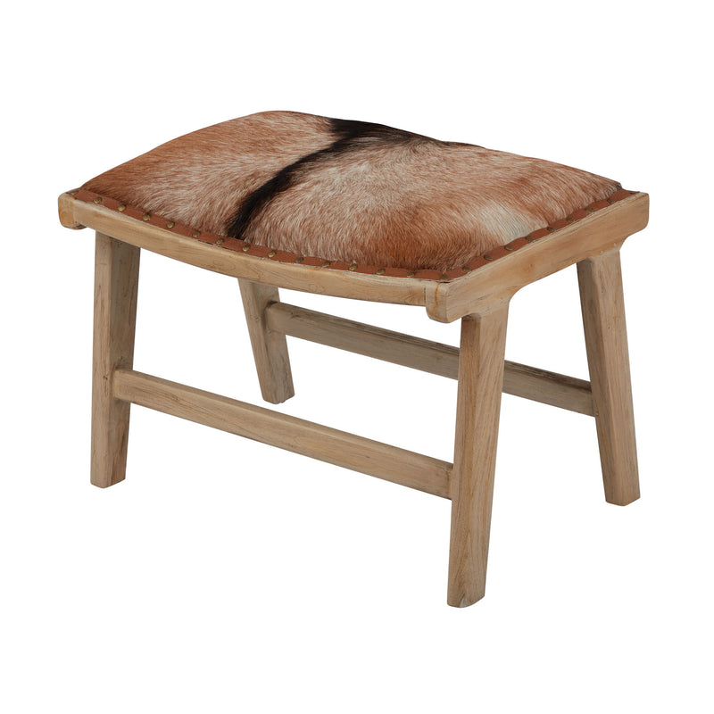 161-006 Goatskin Leather Ottoman - Free Shipping!, Ottoman, Dimond Home, - ReeceFurniture.com - Free Local Pick Ups: Frankenmuth, MI, Indianapolis, IN, Chicago Ridge, IL, and Detroit, MI