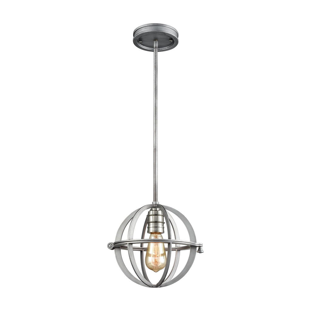 Aubridge - Mini Pendant - Weathered Zinc, Polished Nickel, Polished Nickel