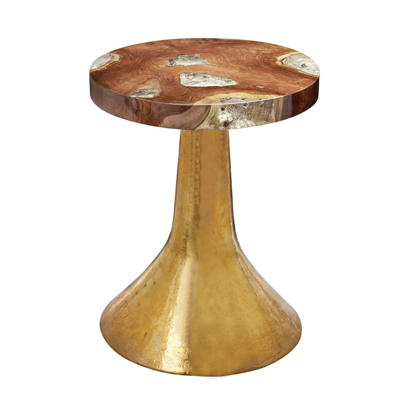 162-004 Hammered Decorative Teak Table in Gold - Free Shipping!, Table, Dimond Home, - ReeceFurniture.com - Free Local Pick Ups: Frankenmuth, MI, Indianapolis, IN, Chicago Ridge, IL, and Detroit, MI