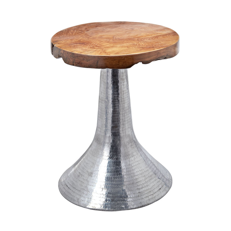 162-005 Hammered Decorative Teak Table In Silver - Free Shipping!, Table, Dimond Home, - ReeceFurniture.com - Free Local Pick Ups: Frankenmuth, MI, Indianapolis, IN, Chicago Ridge, IL, and Detroit, MI