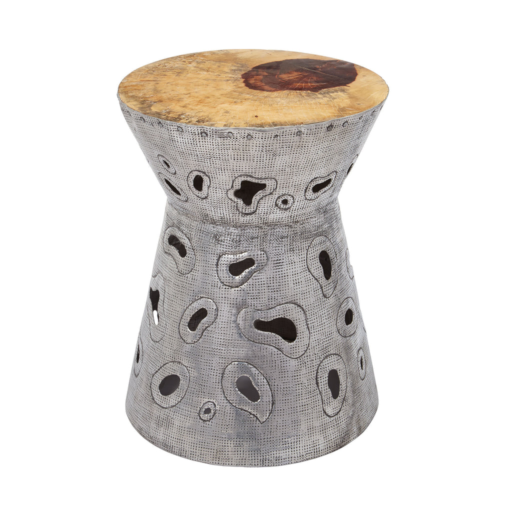 162-024 Amoeba Aluminum Stool - Free Shipping!, Stool, Dimond Home, - ReeceFurniture.com - Free Local Pick Ups: Frankenmuth, MI, Indianapolis, IN, Chicago Ridge, IL, and Detroit, MI