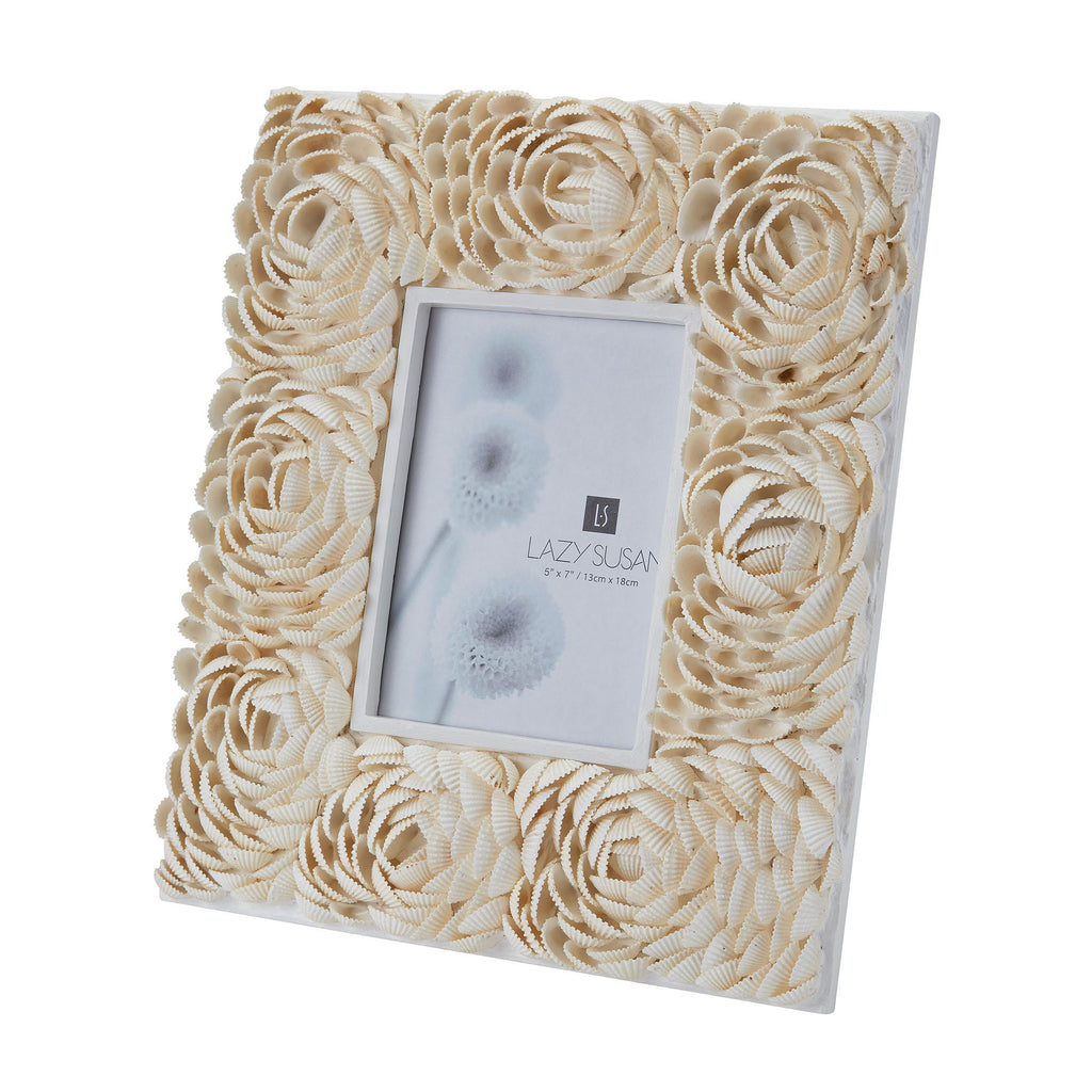 163-011 Natural Shell Flower Pattern 5x7 Frame - Free Shipping!, Frame, Dimond Home, - ReeceFurniture.com - Free Local Pick Ups: Frankenmuth, MI, Indianapolis, IN, Chicago Ridge, IL, and Detroit, MI