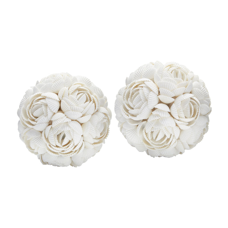 163-021/S2 White Shell Ball - Free Shipping!, Accessory, Dimond Home, - ReeceFurniture.com - Free Local Pick Ups: Frankenmuth, MI, Indianapolis, IN, Chicago Ridge, IL, and Detroit, MI