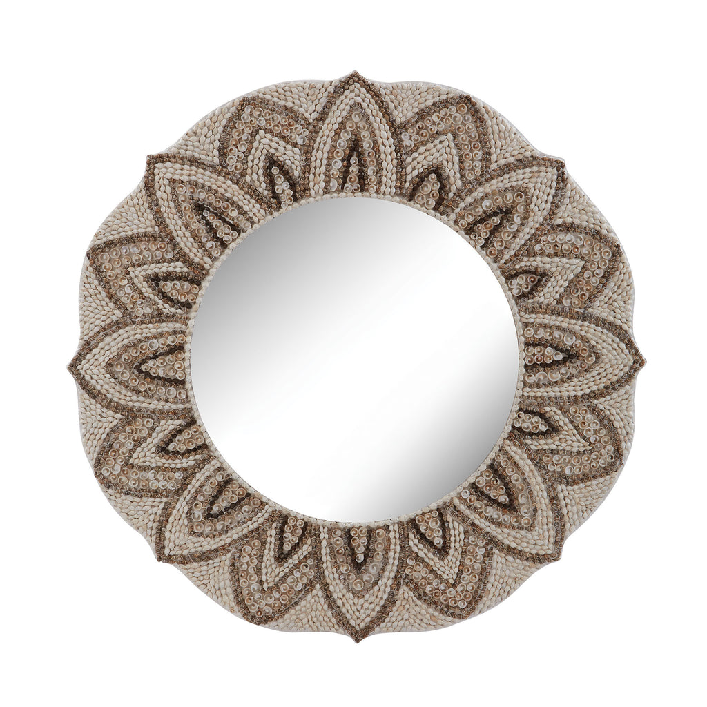 163-025 Round Shell Mirror - Free Shipping!, Mirror, Dimond Home, - ReeceFurniture.com - Free Local Pick Ups: Frankenmuth, MI, Indianapolis, IN, Chicago Ridge, IL, and Detroit, MI