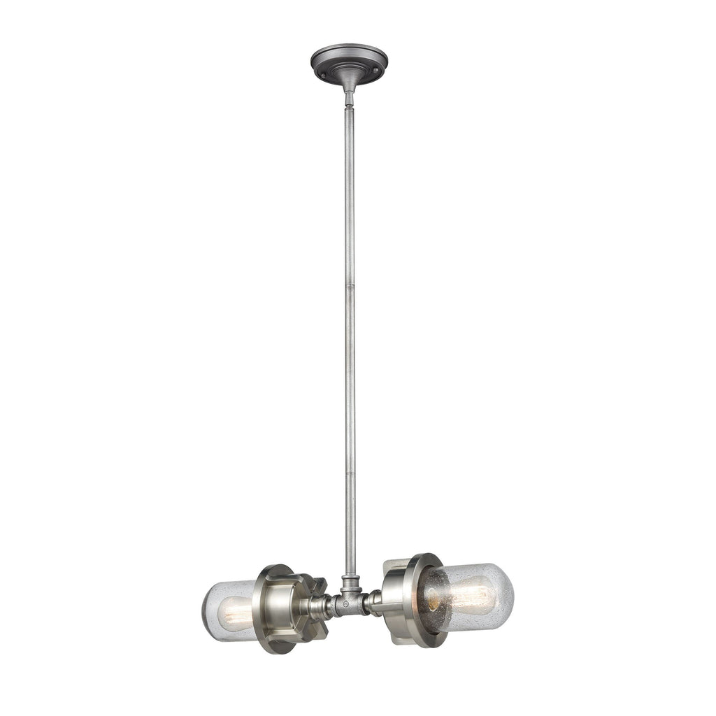 Briggs - Island Light - Weathered Zinc, Satin Nickel, Satin Nickel