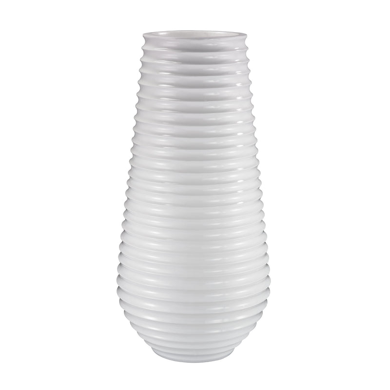 166-007 White Ribbed Planter - Free Shipping!, Planter, Dimond Home, - ReeceFurniture.com - Free Local Pick Ups: Frankenmuth, MI, Indianapolis, IN, Chicago Ridge, IL, and Detroit, MI