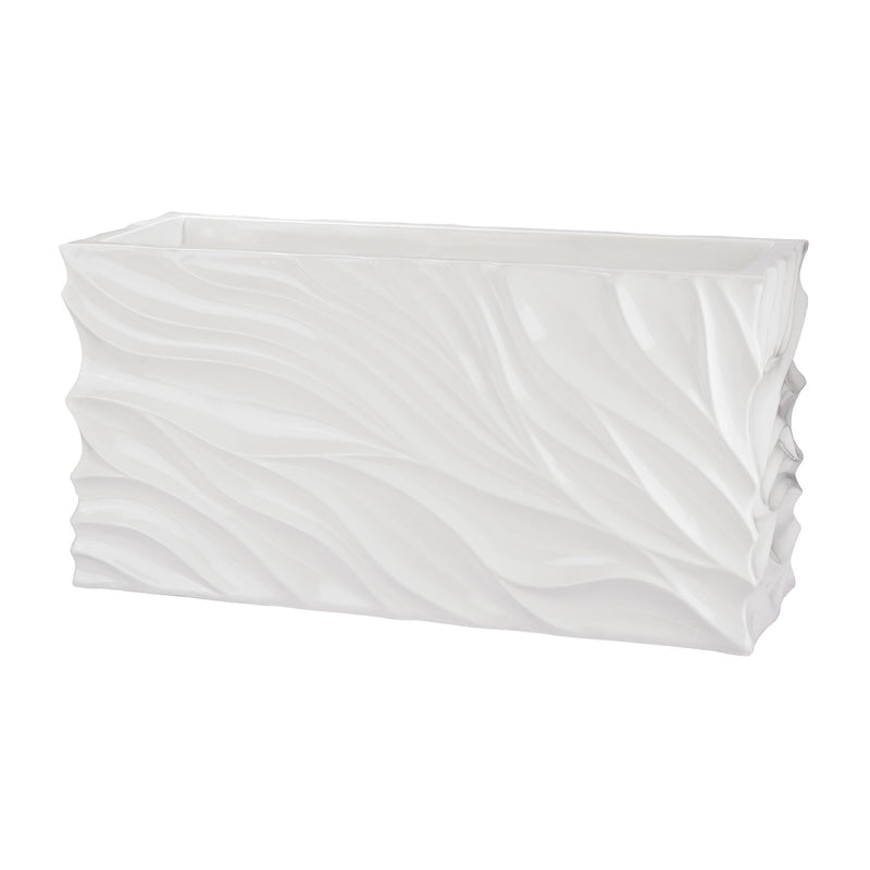 166-011 Swirl Table Planter - White - Free Shipping!, Planter, Dimond Home, - ReeceFurniture.com - Free Local Pick Ups: Frankenmuth, MI, Indianapolis, IN, Chicago Ridge, IL, and Detroit, MI