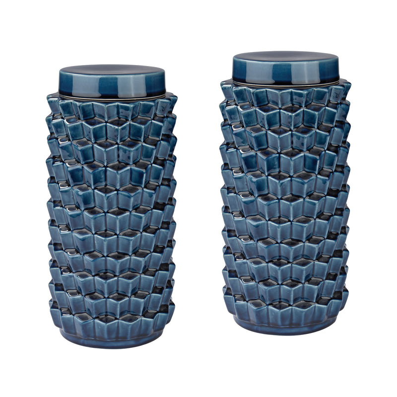 167-004/S2 Accordion Crackled Blue Jars - Free Shipping!, Vase/Urn, Dimond Home, - ReeceFurniture.com - Free Local Pick Ups: Frankenmuth, MI, Indianapolis, IN, Chicago Ridge, IL, and Detroit, MI