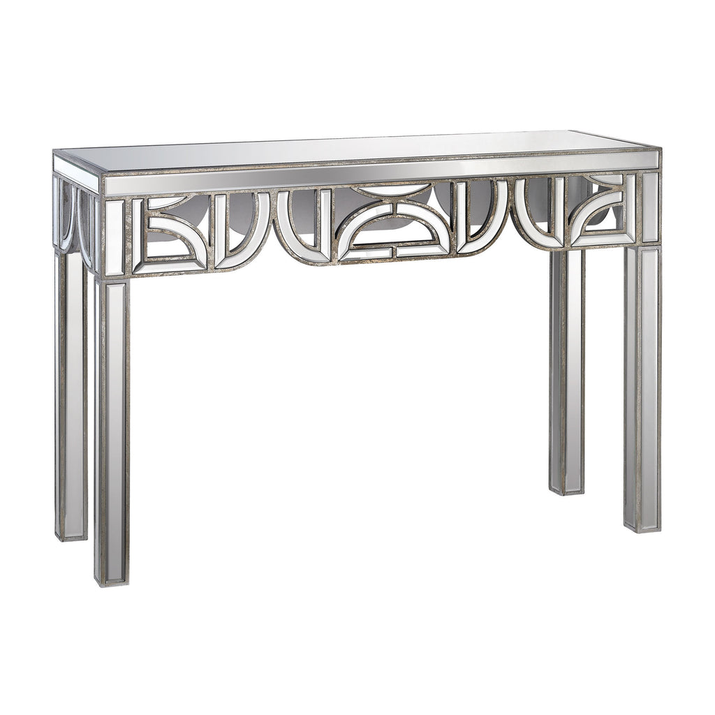 173-009 Mirrored Console With D-Shape Detailing - Free Shipping!, Console, Dimond Home, - ReeceFurniture.com - Free Local Pick Ups: Frankenmuth, MI, Indianapolis, IN, Chicago Ridge, IL, and Detroit, MI
