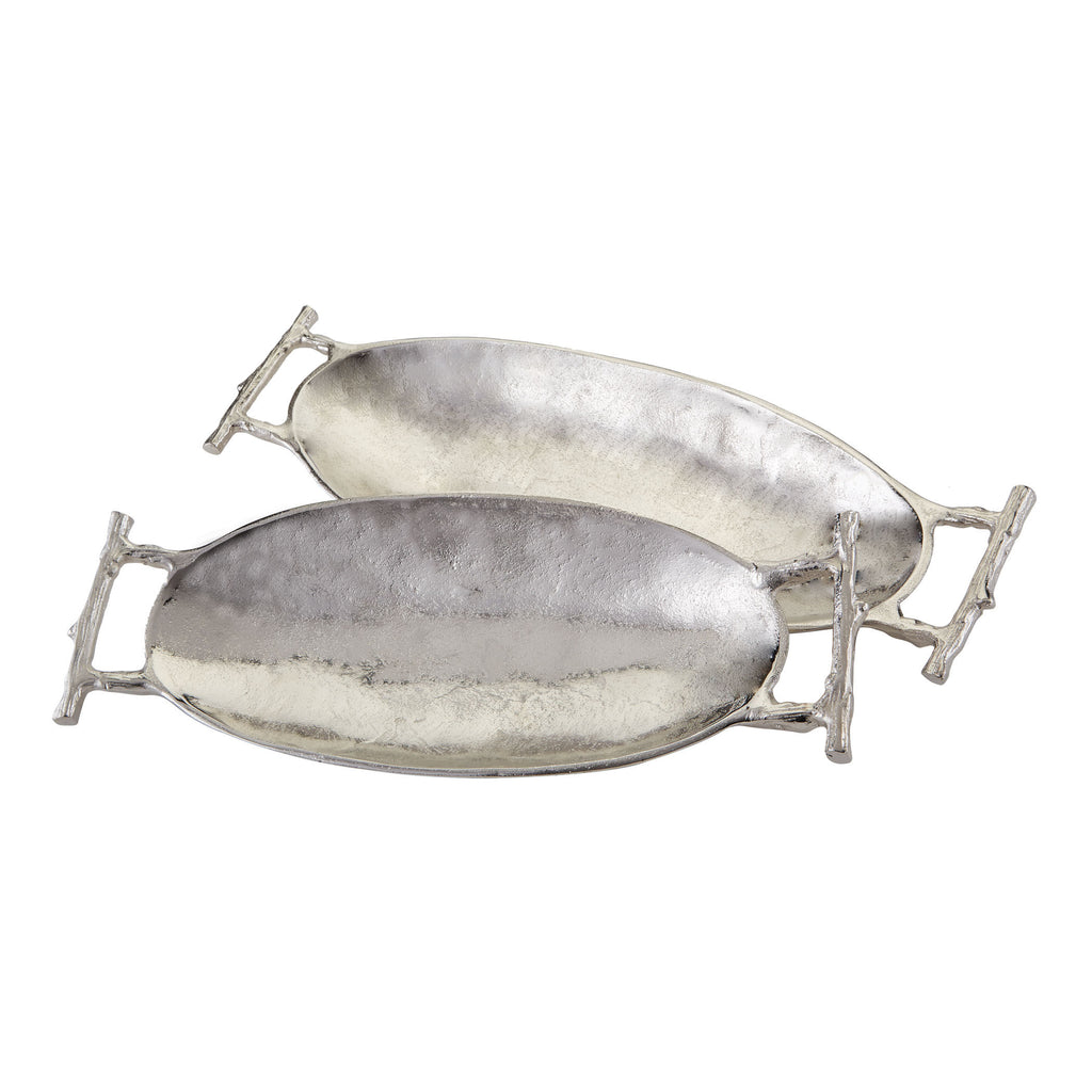 178-036/s2 Nickel Twig Handle Trays - Free Shipping!, Tray, Dimond Home, - ReeceFurniture.com - Free Local Pick Ups: Frankenmuth, MI, Indianapolis, IN, Chicago Ridge, IL, and Detroit, MI